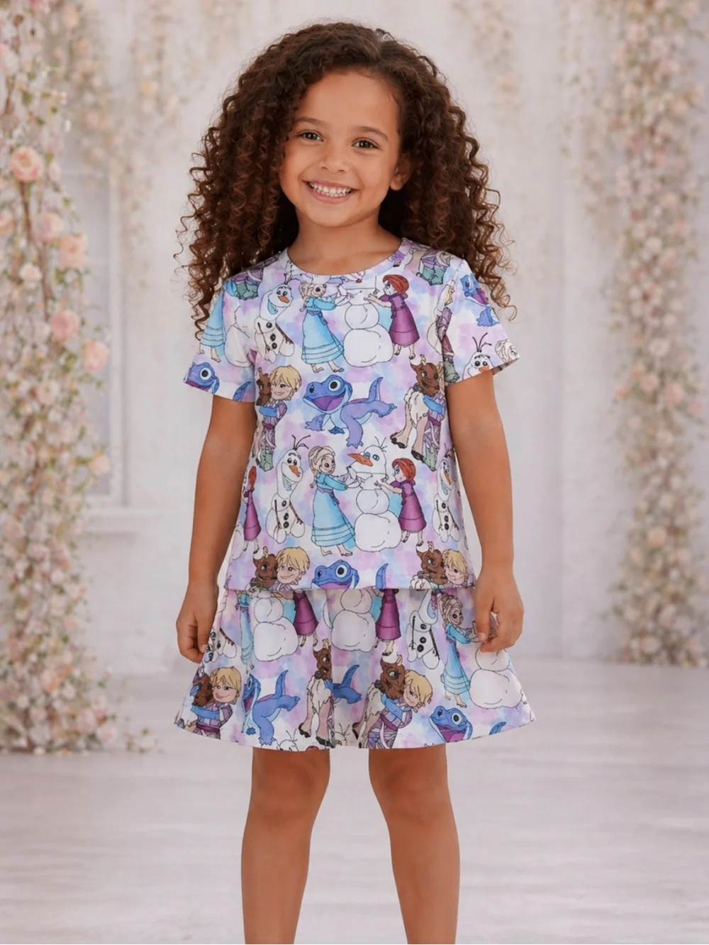 New Boutique Girls Frozen 2 Piece Skirt Set Elsa Anna Olof Disney Parks Outfit